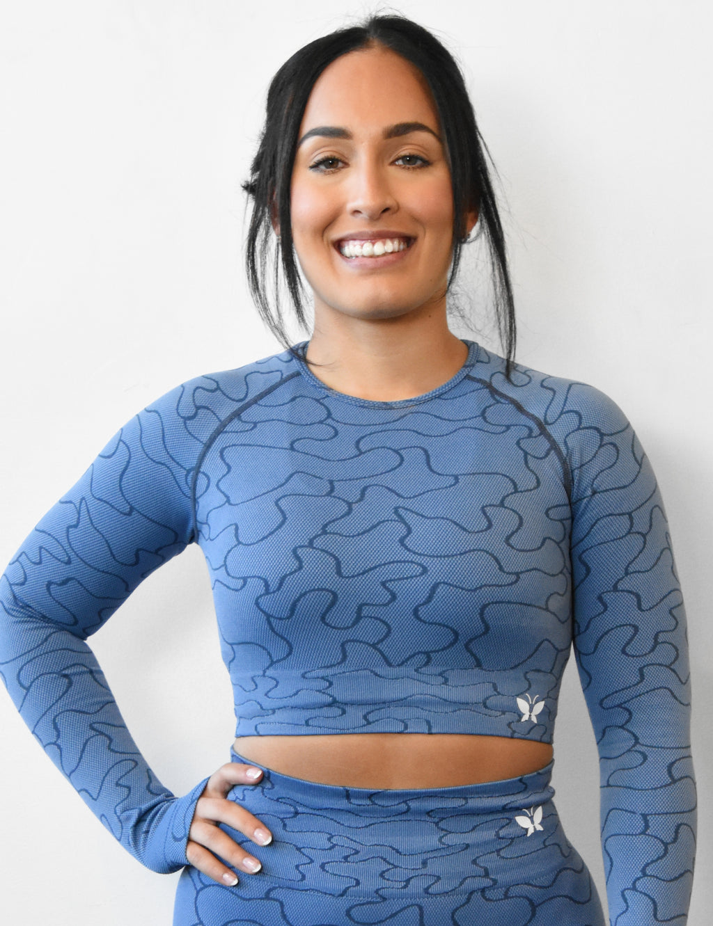 Blue Eagle Blossom Athletic Crop Top